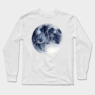 Moon Watercolor Illustration Long Sleeve T-Shirt